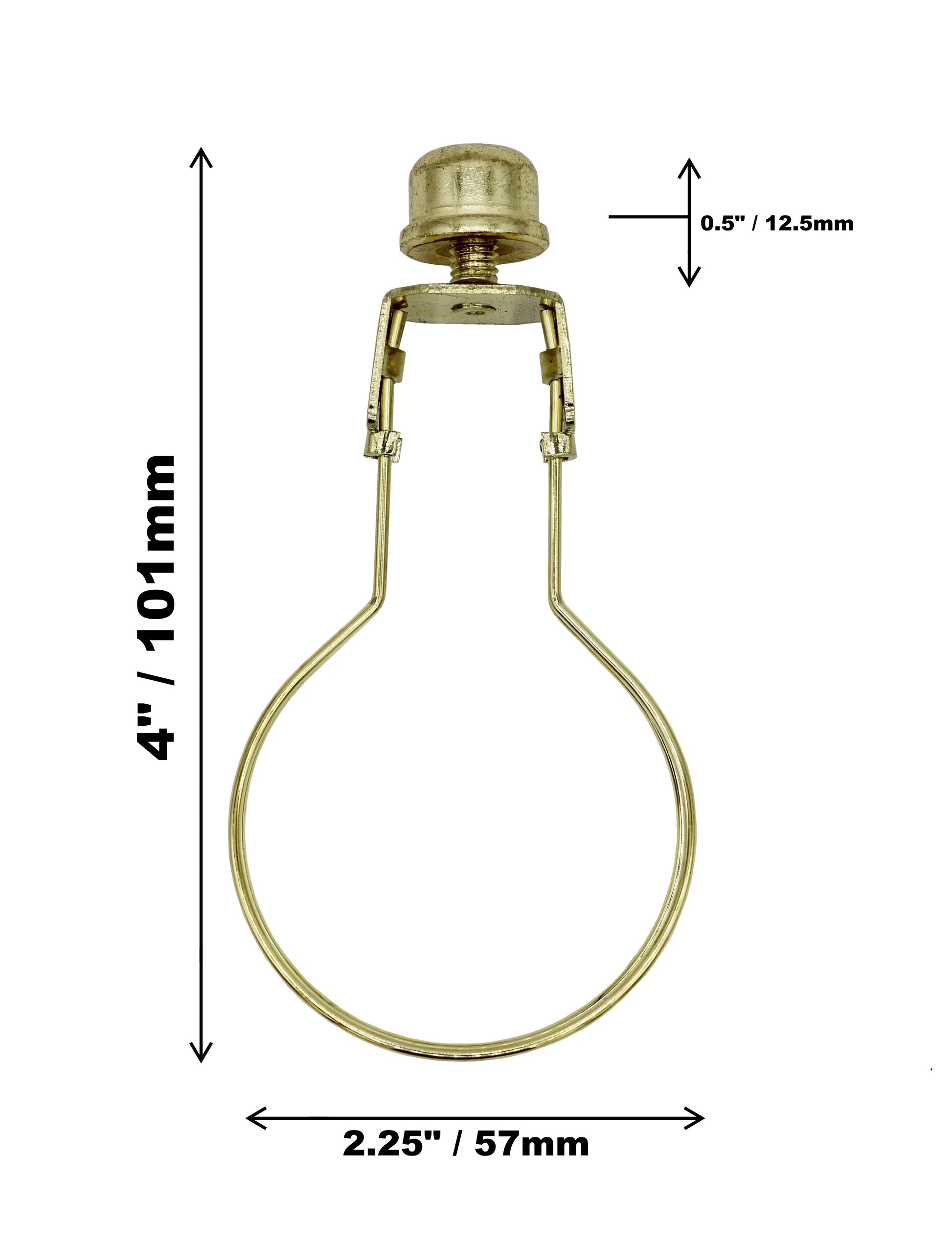 Lamp Shade Light Bulb Clip Adapter Clip on with Shade Attaching Finial Top, - side view