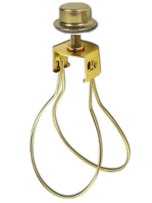 Lamp Shade Light Bulb Clip Adapter Clip on with Shade Attaching Finial Top, - brass, for craft