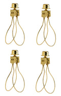 Lamp Shade Light Bulb Clip Adapter Clip on with Shade Attaching Finial Top, Gold Color - 4 pack