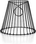 Clip-On Lamp Shade, Black 8” x 7” x 4.5” - Modern Wire Lampshade for Home, Ideal for Creating a Mason Jar Light