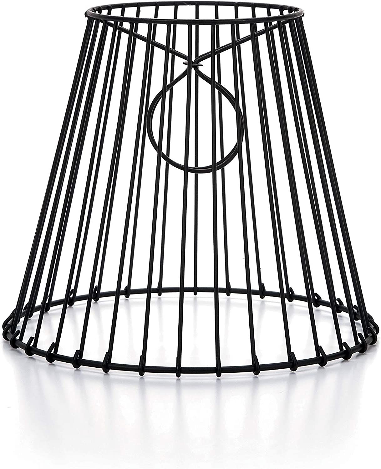 Clip-On Lamp Shade, Black 8” x 7” x 4.5” - Modern Wire Lampshade for Home, - metal