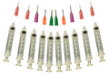 Glue Applicator Syringe for Flatback Rhinestones & Hobby Crafts, 5 Ml with Assorted Large Gauges of Precision Tips - Pack of 10