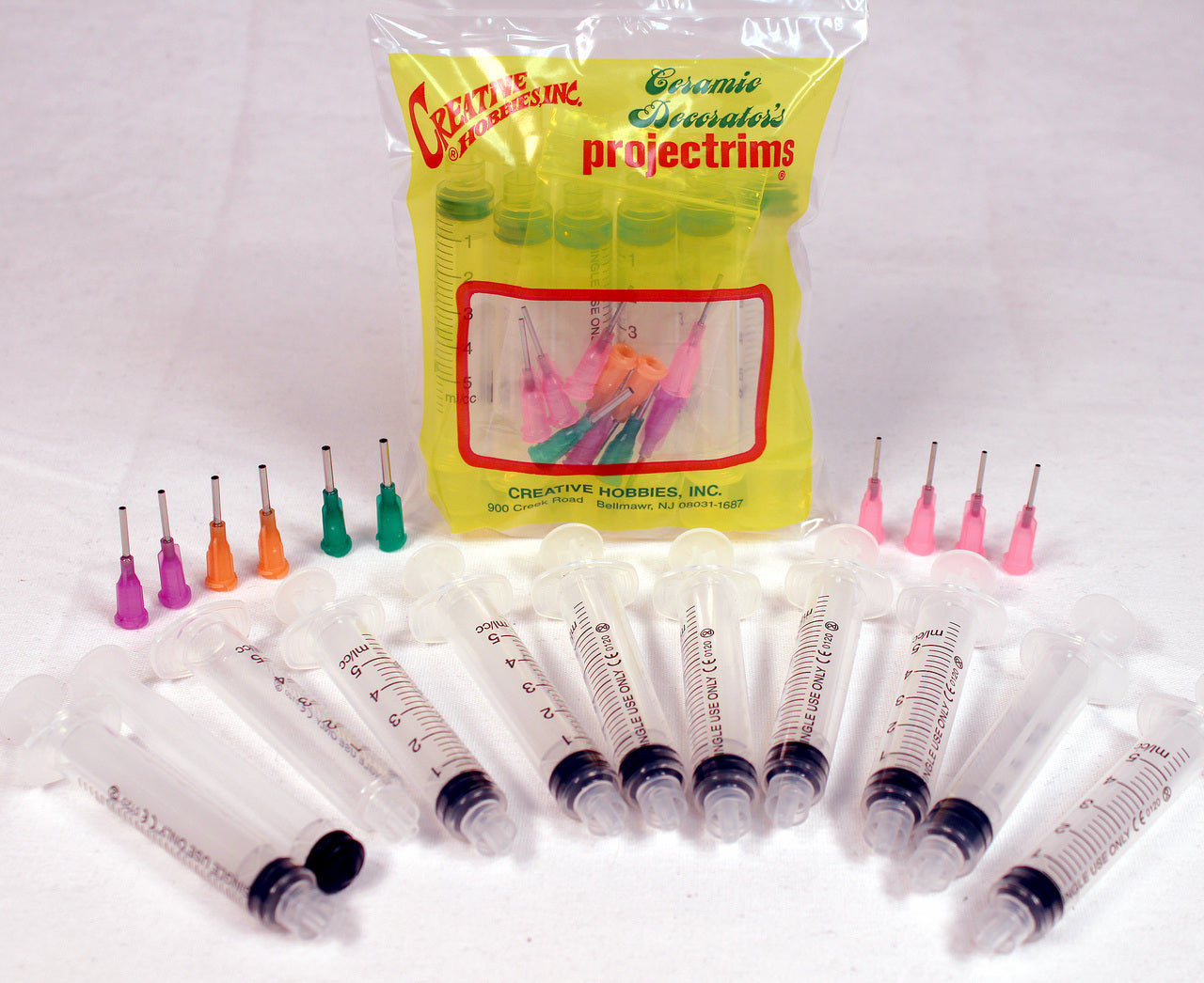 Glue Applicator Syringe for Flatback Rhinestones & Hobby Crafts, 5 Ml with - side view