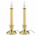 Creative Hobbies 9.5 Inch Plug In Window Candles, Gold Base, 2 Pack