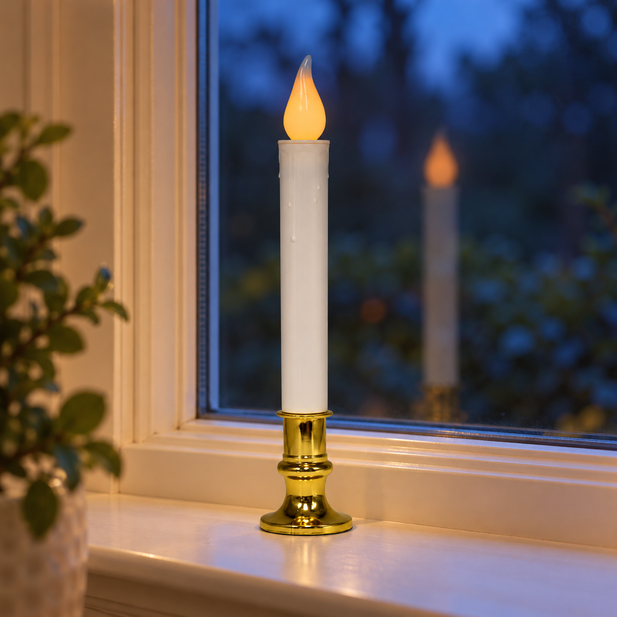 Creative Hobbies Battery Operated LED Window Candles, 6 Hour Timer, 4 Pack