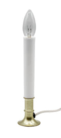 Creative Hobbies Electric Window Candle Lamp with Brass Plated Base - Automatic Daily Timer Function, 8 Hours On, 16 Hours Off - Ready to Use!