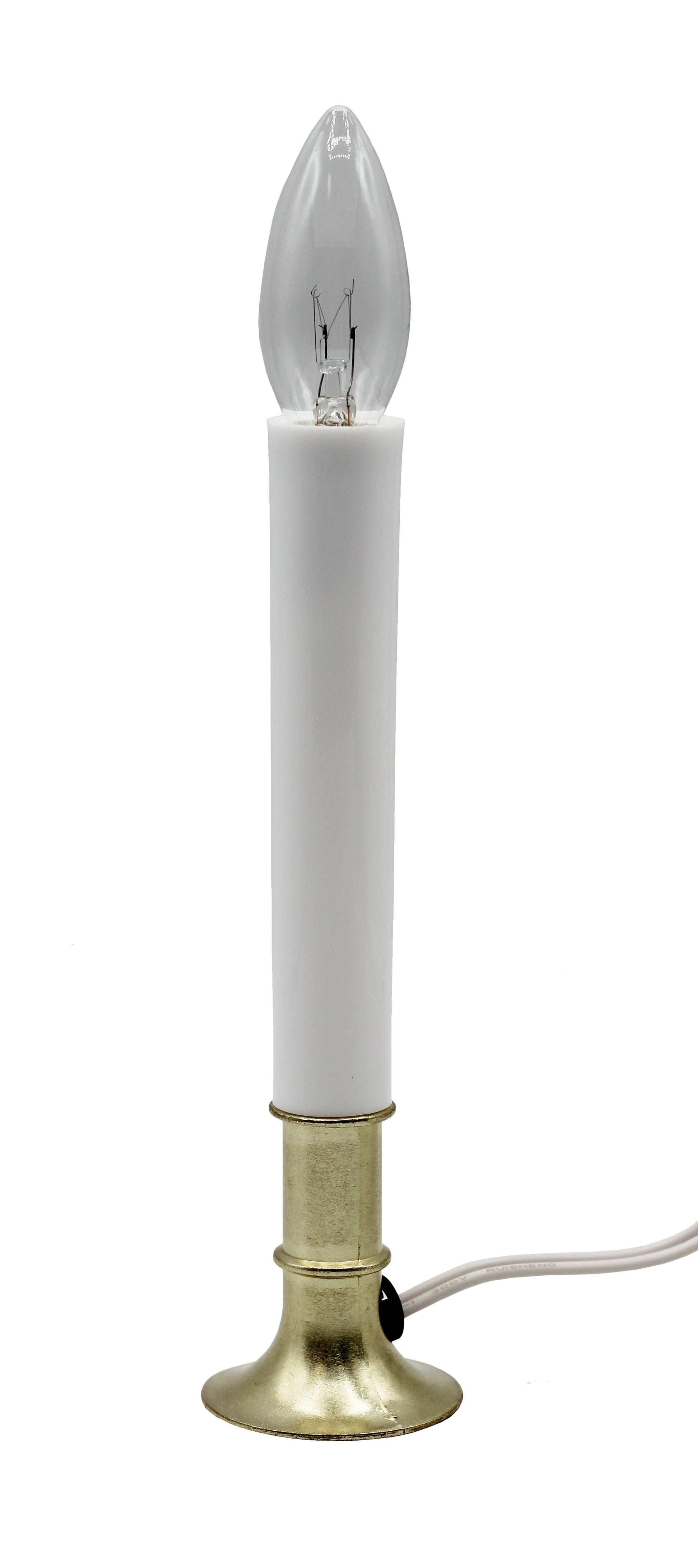 Pack of 6 Electric Window Candle with On/Off Switch, Light Bulb, Brass Plated - view 6