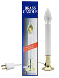 Electric Window Candle Lamp with Brass Plated Base, On/Off Switch, Light Bulb, Ready to Use!