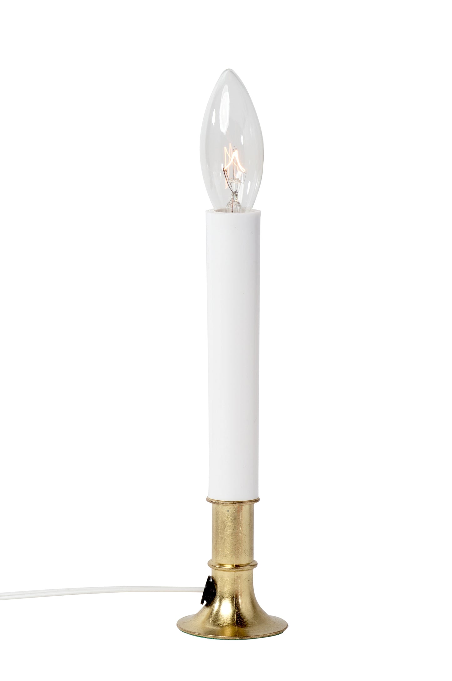 Electric Sensor Window Candle w/ Brass Plated Base, Dusk to Dawn Sensor Turns Candle on in Dark and Off in Light, Ready to Use!