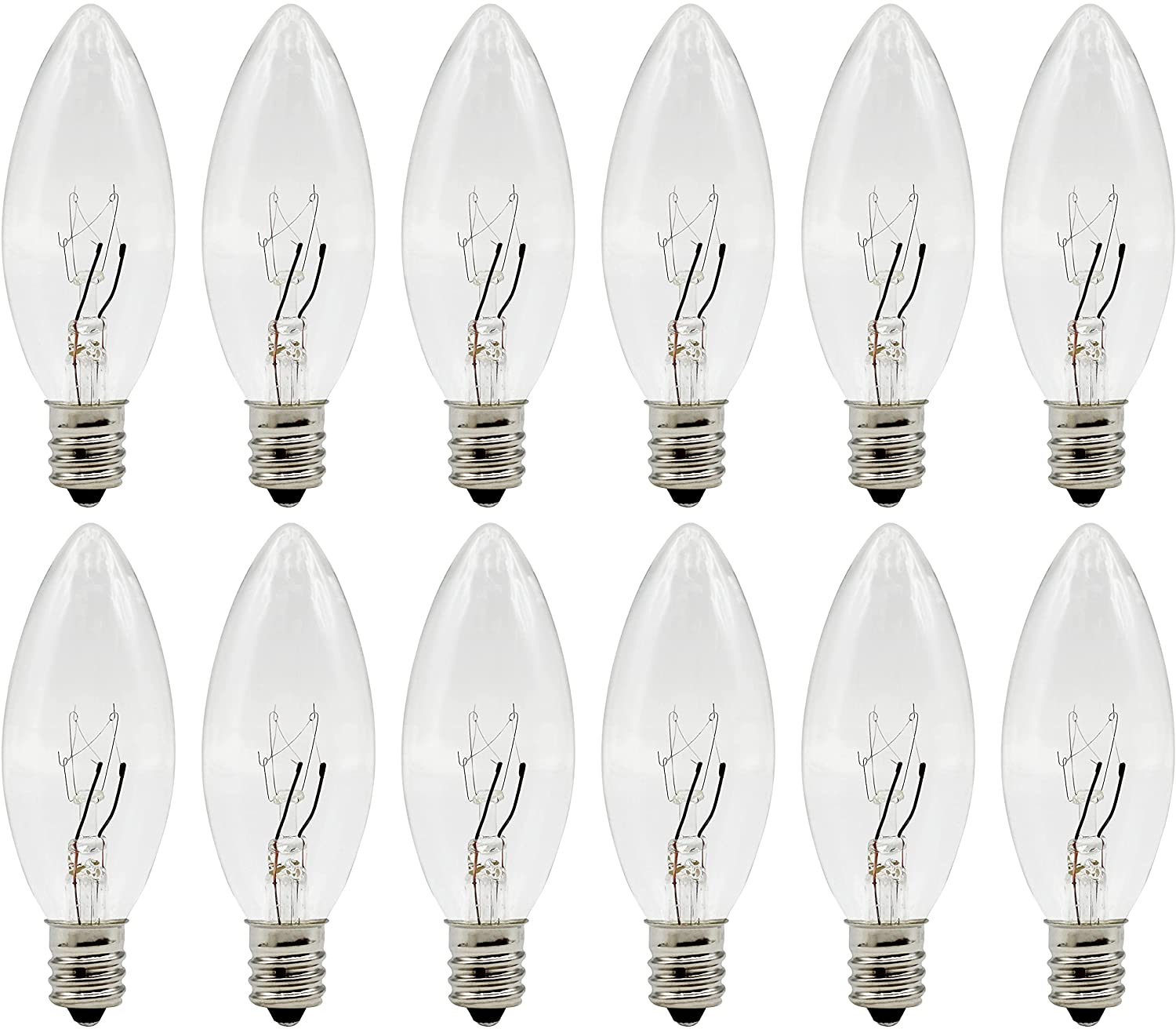 Light Bulbs for Electric Candles, Chandeliers & More ~7 Watt, 120 volt, Clear - for night light