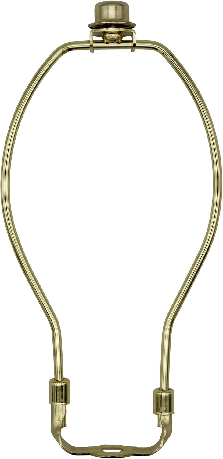 8 Inch Gold Lamp Harp Set with Base and Finial