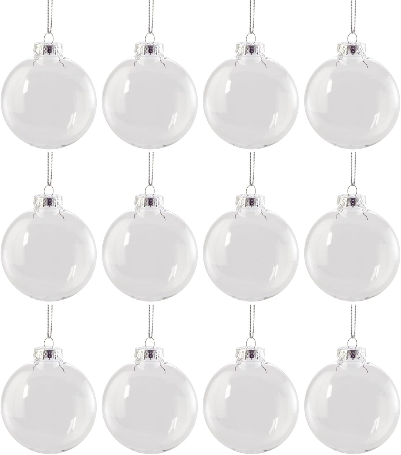 Clear Plastic Round Disc Ornaments 80mm (3.15") Great For Crafts - Box of 12