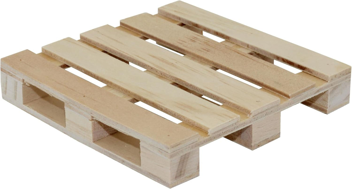 Unfinished Mini Wood Pallet Coasters for Drinks and DIY Crafts, 4 Inch - 6 Pack