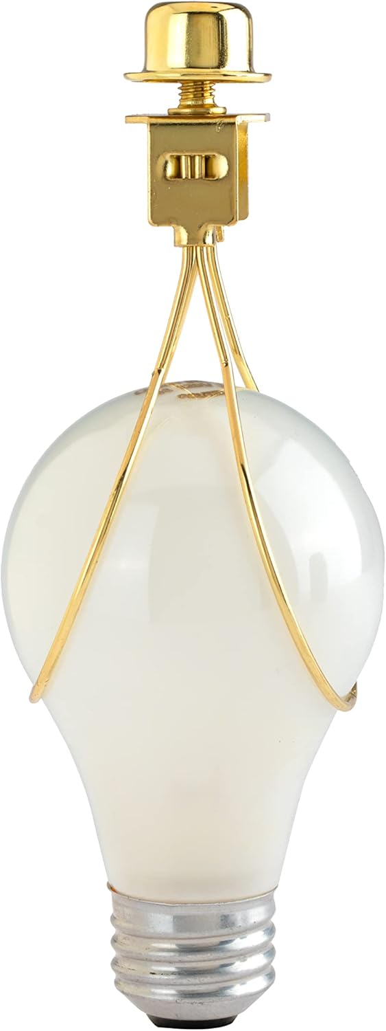 Lamp Shade Light Bulb Clip Adapter Clip on with Shade Attaching Finial Top - Gold