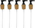 Black Plastic Lotion Soap Dispenser Pump Has Cork Stopper For Easy Press-In Fit (5-Pack)