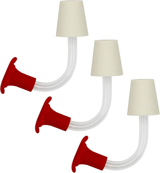 Floral Tip Hummingbird Feeder Tubes for DIY Hummingbird Feeders, 1" Long Stopper - Pack of 3
