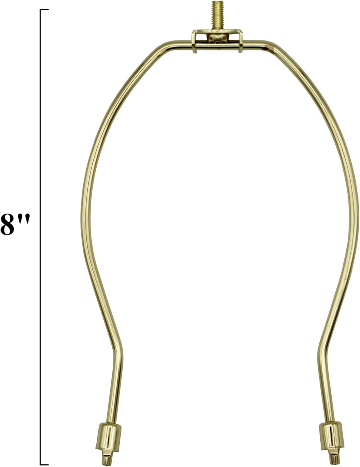 8 Inch Gold Lamp Harp Set with Base and Finial
