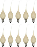 Pearlized Silicone C7 LED Bulbs, Gold Glow, E12 Base, 0.7W – 10 Pack