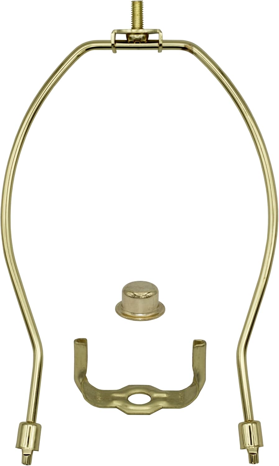 8 Inch Gold Lamp Harp Set with Base and Finial