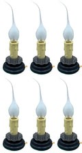 6 Pack of Rustic Country Candle Lamp, 5 in, On/Off Switch, Metal Trim, Plug-in |