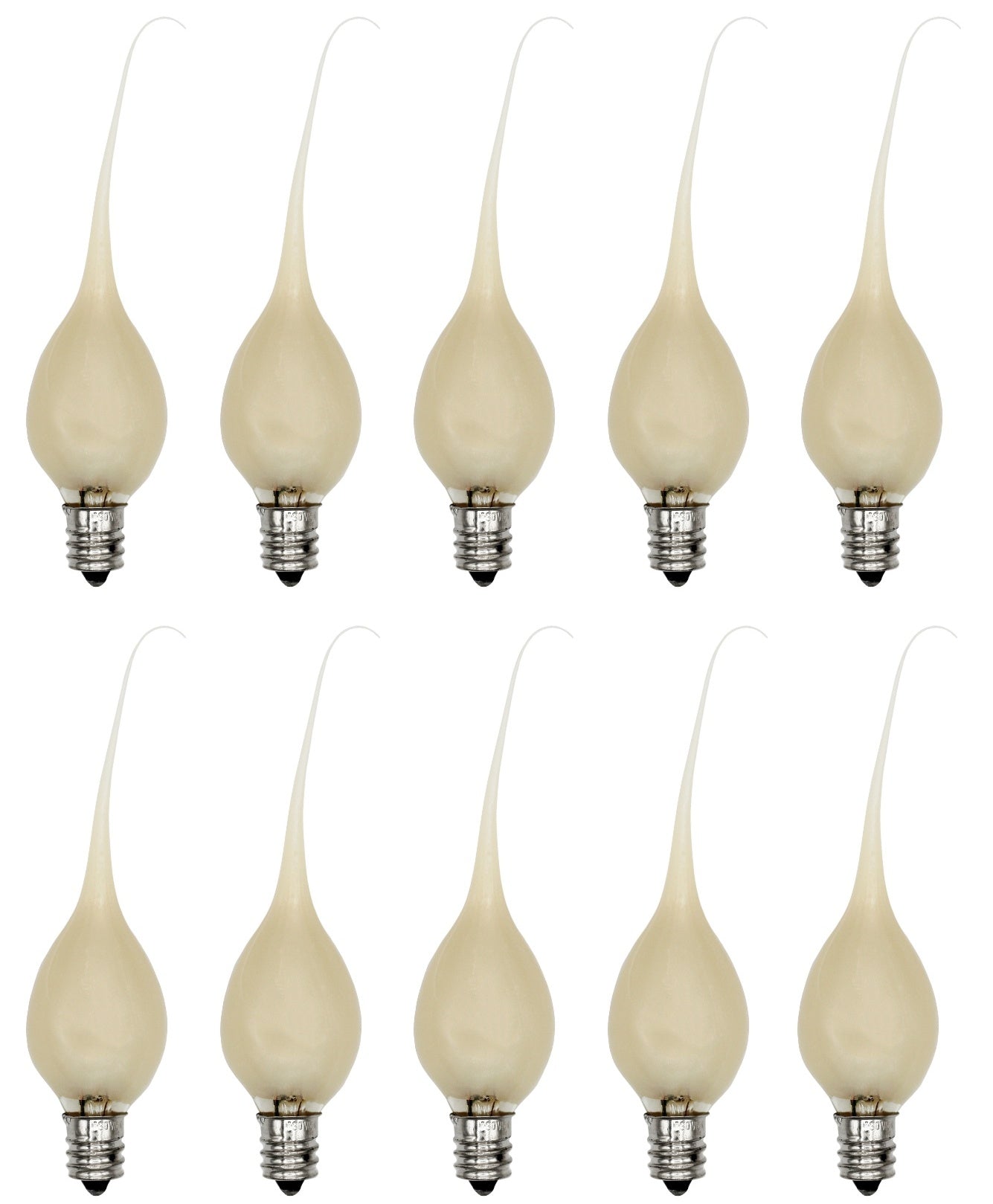 Country Style Silicone Dipped Candle Light Bulbs (Pkg of 10 Bulbs) ~ 5 Watt - for night light