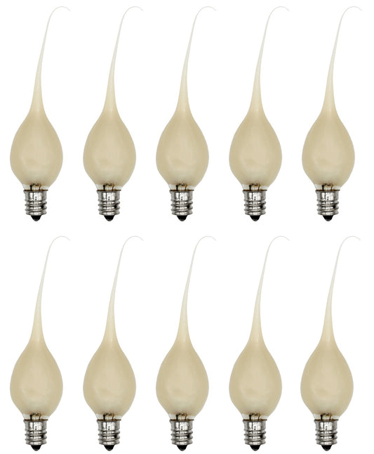 Country Style Silicone Dipped Candle Light Bulbs (Pkg of 10 Bulbs) ~ 5 Watt - for night light