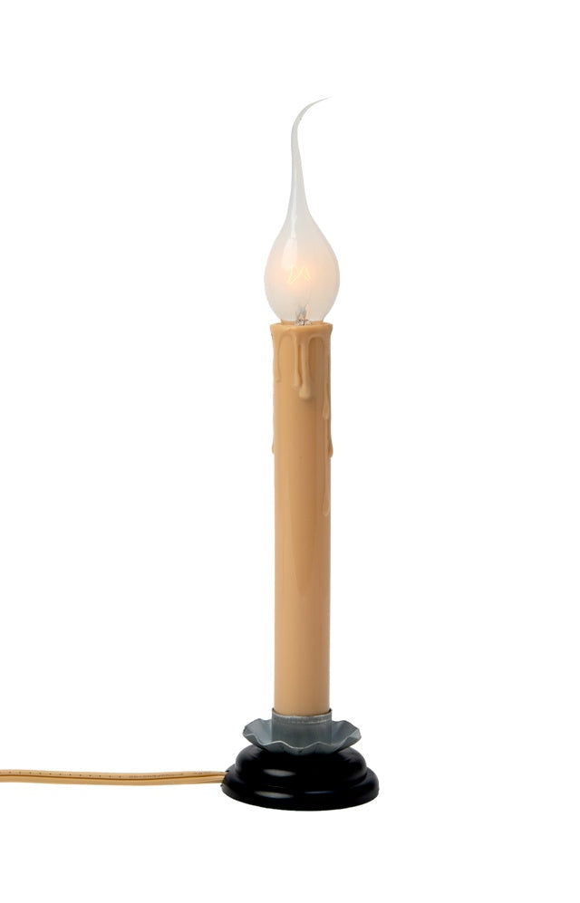 7 Inch Electric Rustic Country Candle Lamp with On/Off Switch, 5 Foot Ivory - close-up