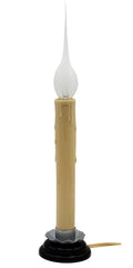 7 Inch Electric Rustic Country Candle Lamp with On/Off Switch, 5 Foot Ivory Cord, Metal Base and 5W Silicone Bulb Included