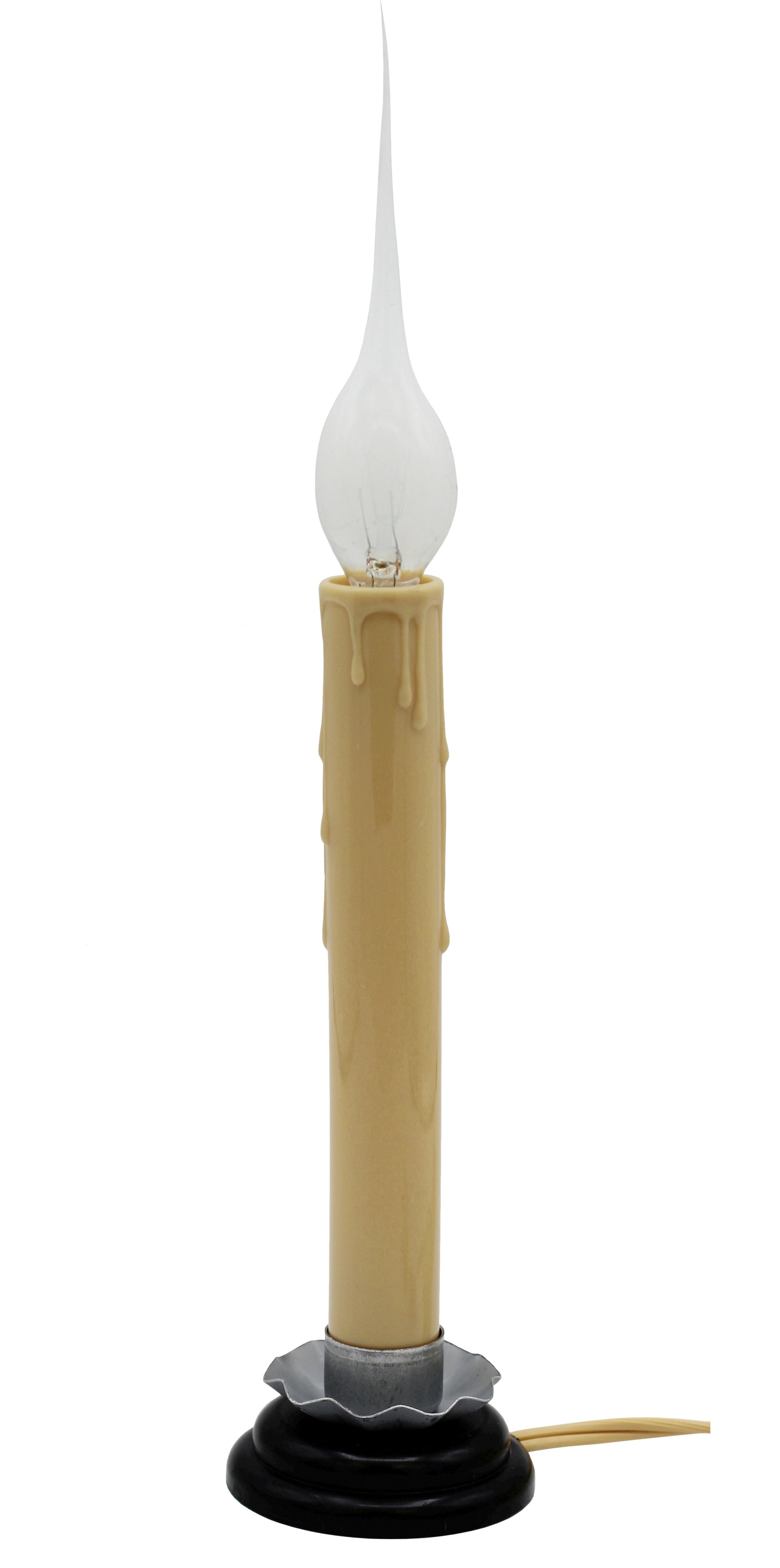7 Inch Electric Rustic Country Candle Lamp with On/Off Switch, 5 Foot Ivory - metal
