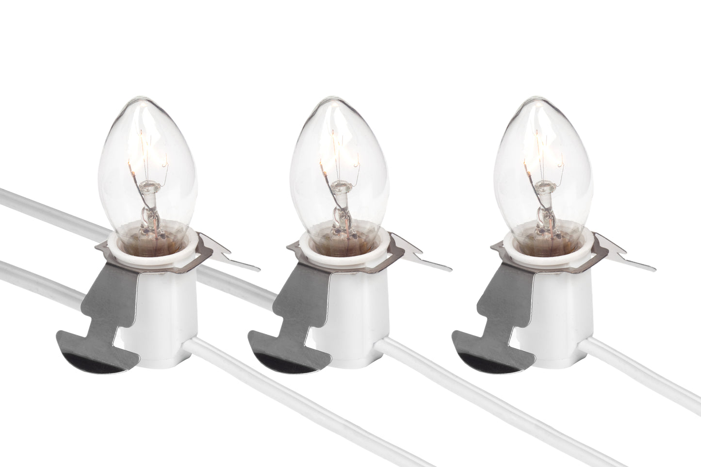 Three Light Replacement Accessory Cord – 6 Foot White Cord with 3 Lights, - close-up