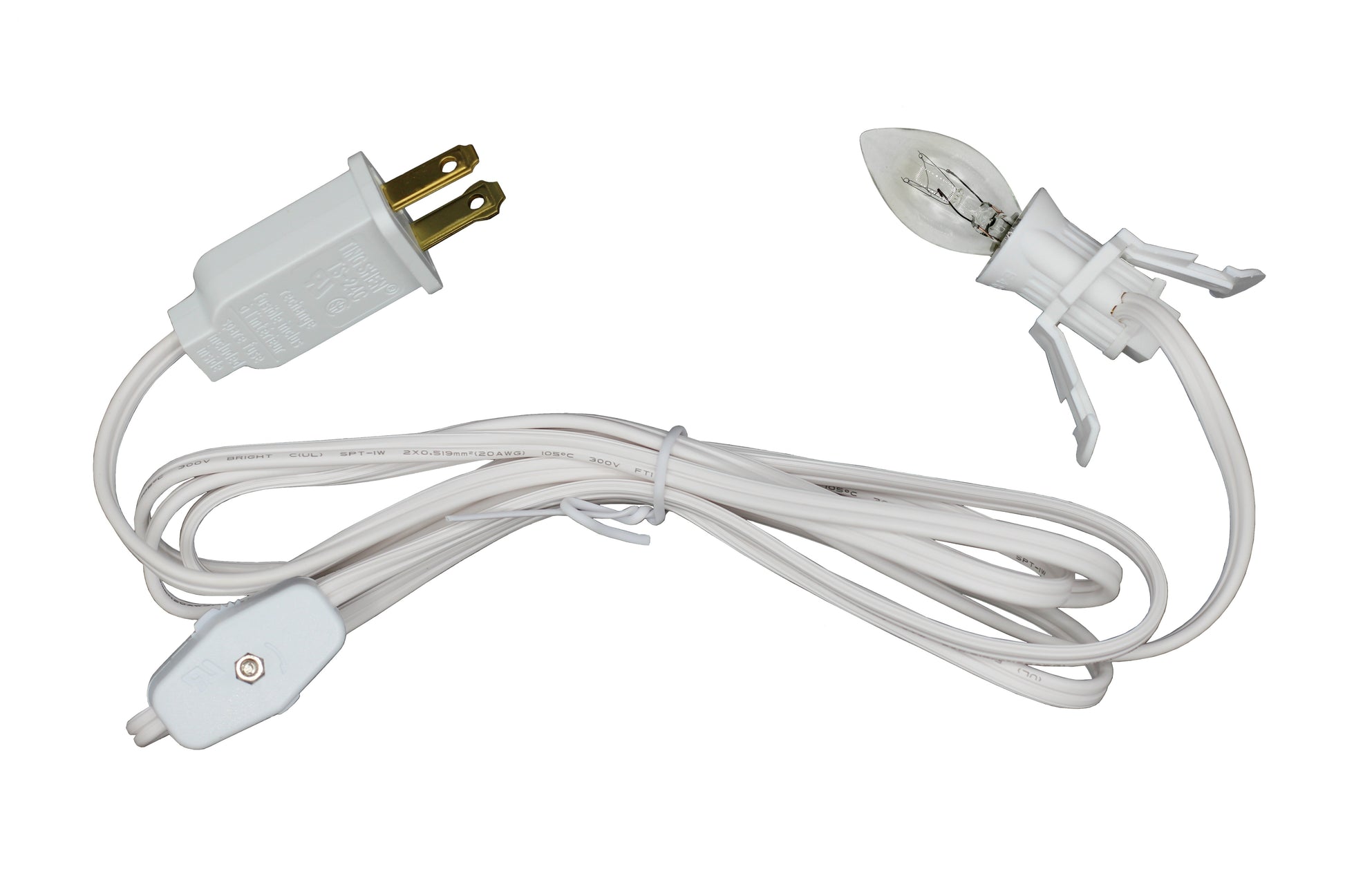 Clip-in lamp cord with light bulb - for night light