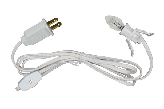 Clip-in lamp cord with light bulb - for night light