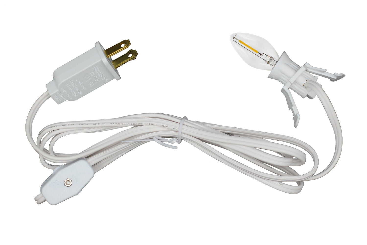 Single Light Replacement Clip in Lamp Cord for Christmas Village House Includes - for night light