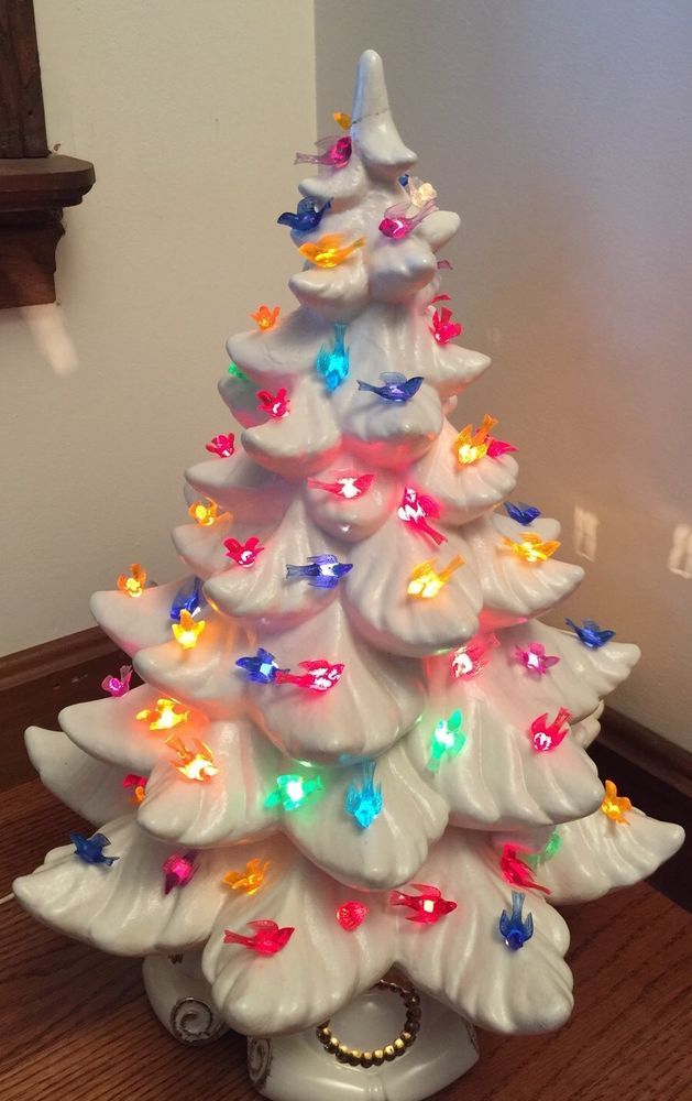 Ceramic Christmas Tree Replacement Lights, Medium Bird/Dove Light Ornaments, - view 5