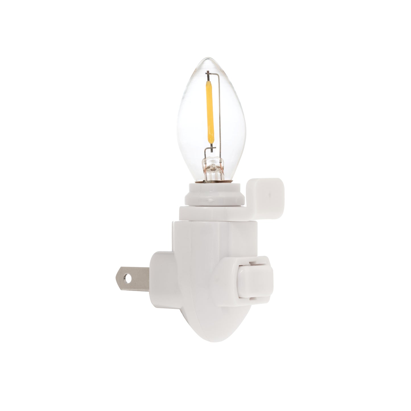 White Plug in LED Night Light with Switch, Manual On Off Nightlight for - side view