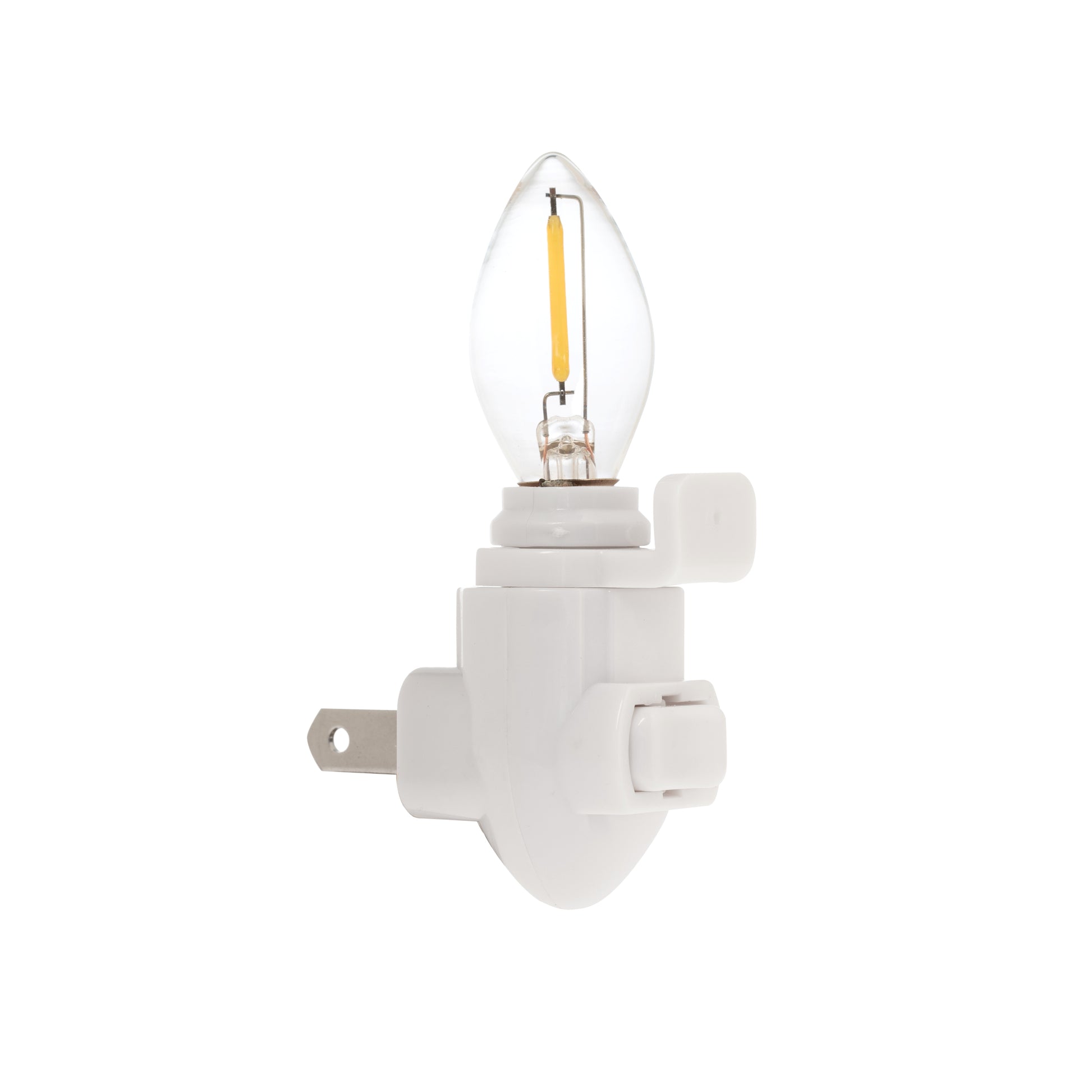 White Plug in LED Night Light with Switch, Manual On Off Nightlight for - side view