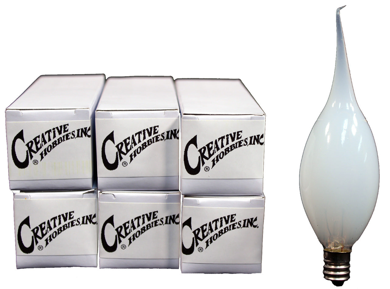 Silicone Dipped Chandelier Candle Light Bulbs, 15 Watt Candelabra Base, 6 Bulbs - for night light