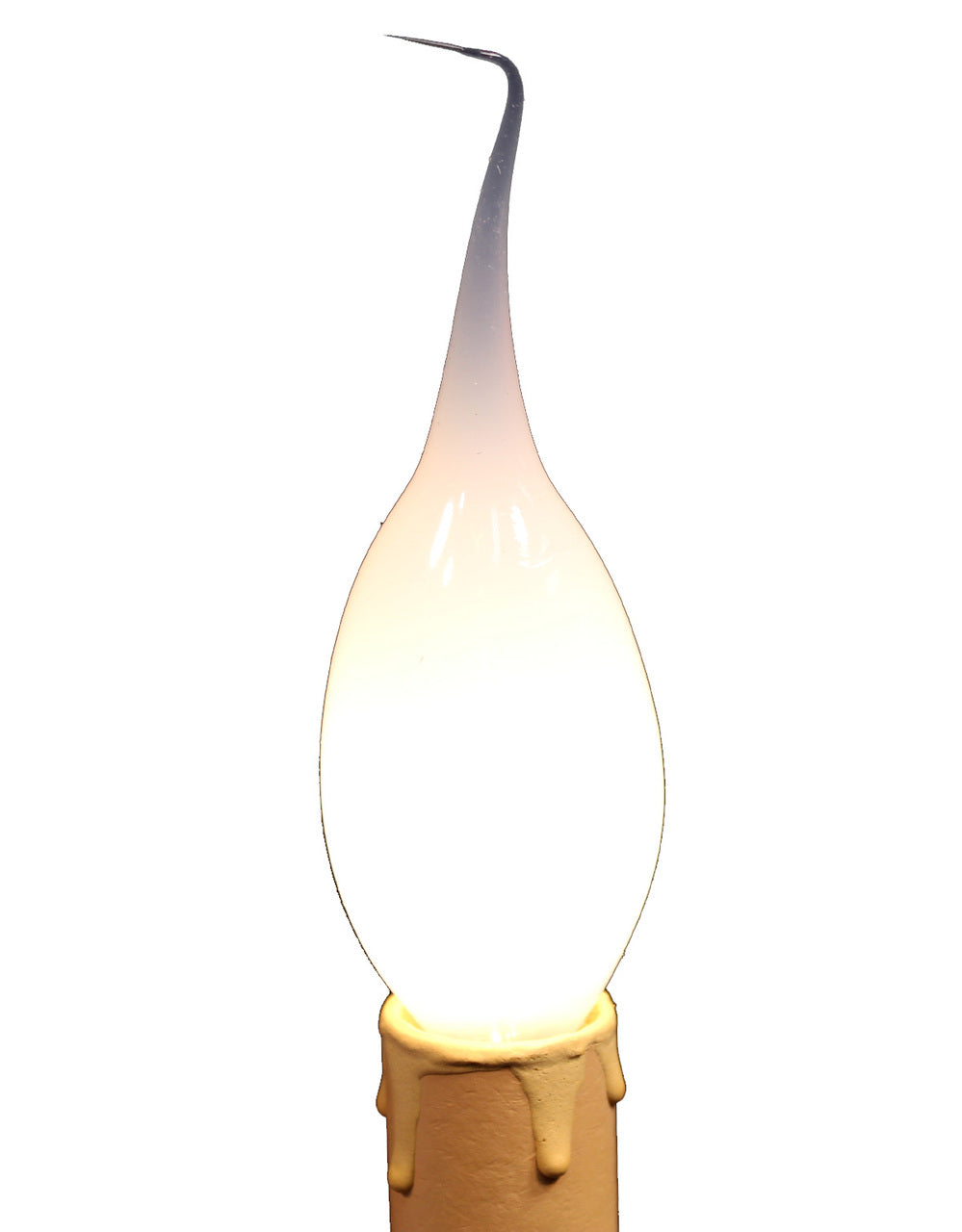 Silicone Dipped Chandelier Candle Light Bulbs, 15 Watt Candelabra Base, 6 Bulbs - side view