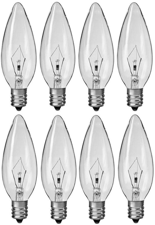 7040T Chandelier Light Bulbs, 40 Watt, 2,500 Hour Life, 130 volt, E12 - nickel