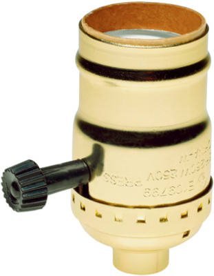 7070 Two Circuit Turn Knob Lampholder Sockets for Controling Two Lamp Sockets, - side view