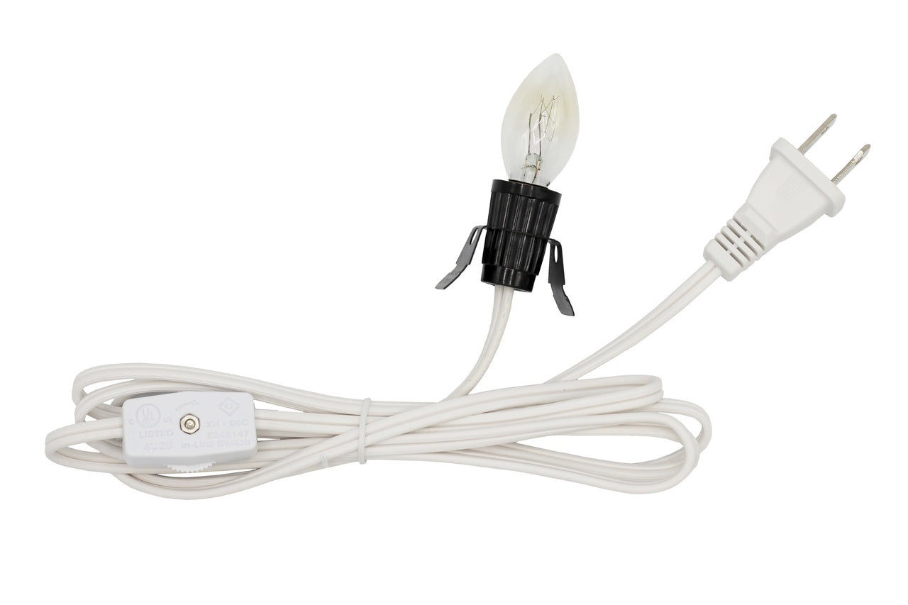 Clip-in Lamp Cord and 7w Bulb for Salt Lamps, Christmas Villages, Pumpkins & - ceramic, for craft