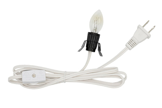 Clip-in Lamp Cord and 7w Bulb for Salt Lamps, Christmas Villages, Pumpkins & - ceramic, for craft