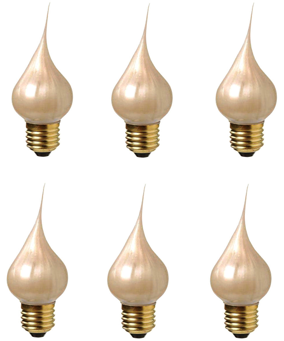 7194PSA Large Medium Base Champagne Silicone Light Bulbs, 7.5 Watt, E26 Edison - for candle