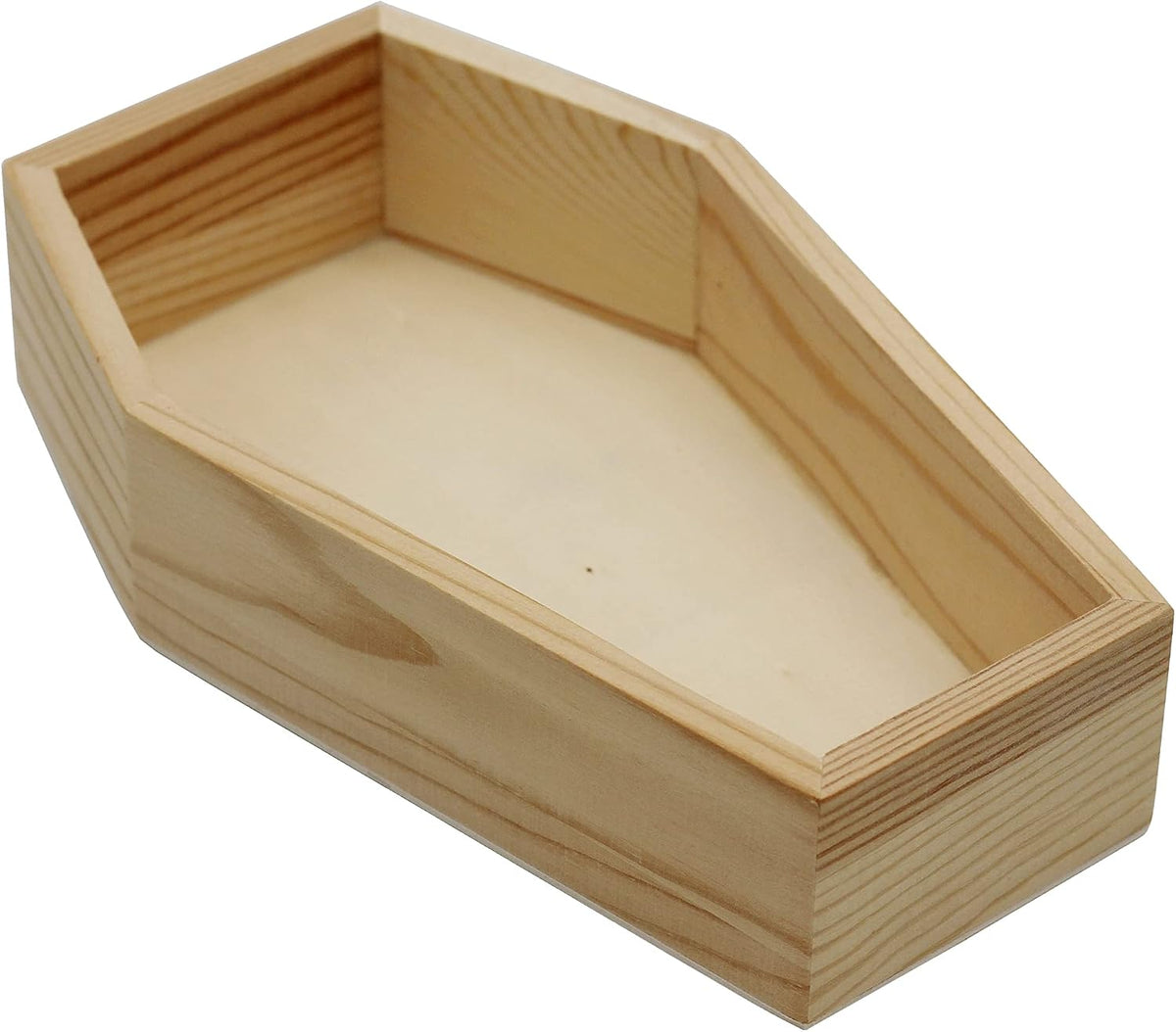 8 Inch Unfinished Wood Coffin Trays for Halloween - 3 Pack