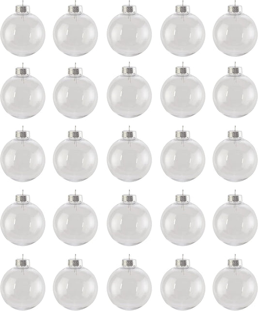Clear Plastic Ball Ornaments 67mm (2-5/8") 25 Pack – DIY Crafts