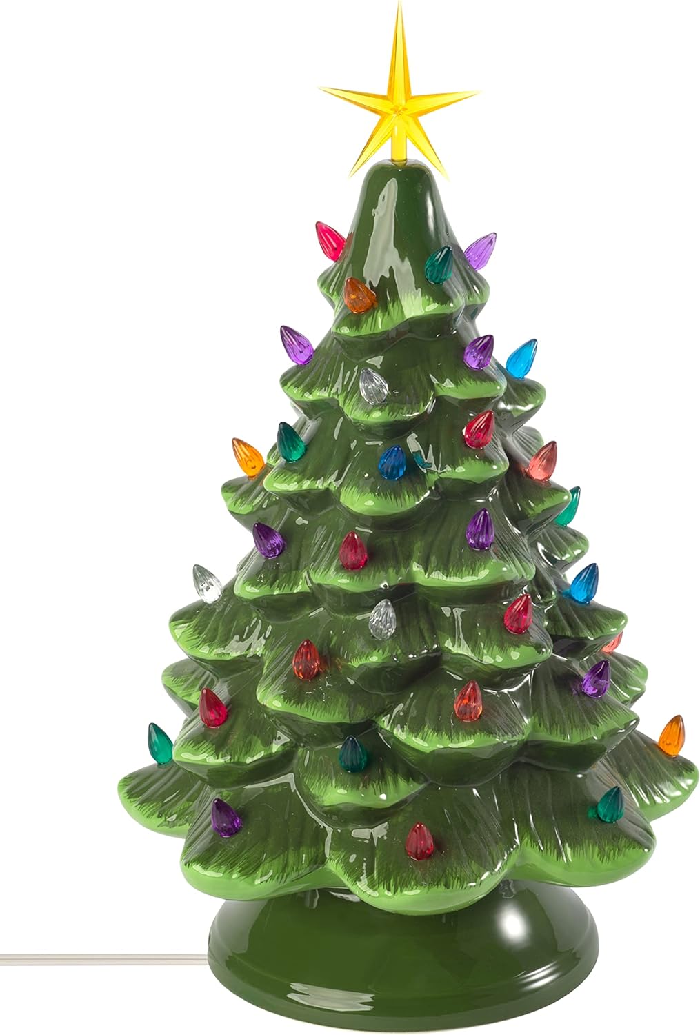 Multicolor Ceramic Christmas Tree Replacement Lights, 100 Twists and 3 Topper Stars