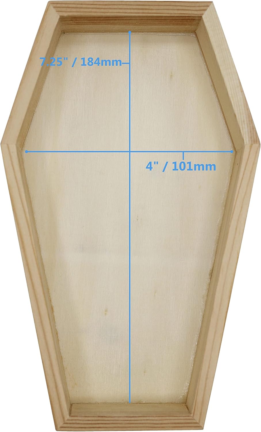 8 Inch Unfinished Wood Coffin Trays for Halloween - 3 Pack