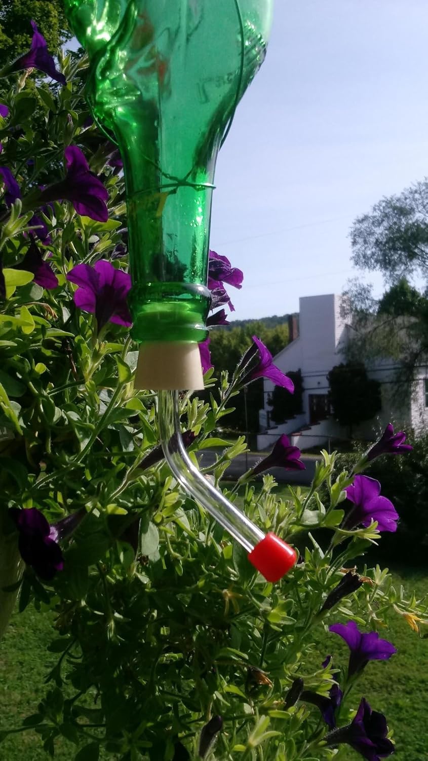 Hummingbird Feeder Tubes with Red Tip - for DIY Hummingbird Feeders, 1" Long Stopper | Pack of 3