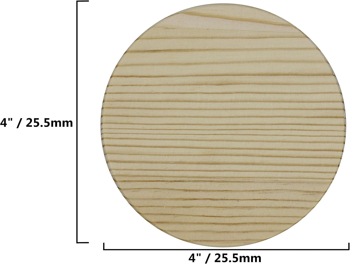 6 Pack of Unfinished Wood Coasters with Holder – 4 Inch Round Wooden Coaster DIY Craft, Sanded and Ready to Decorate, Paint or Stain