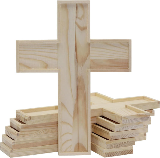 Unfinished Wooden Crosses for Painting, 6.5 x 9 Inch - Set of 6